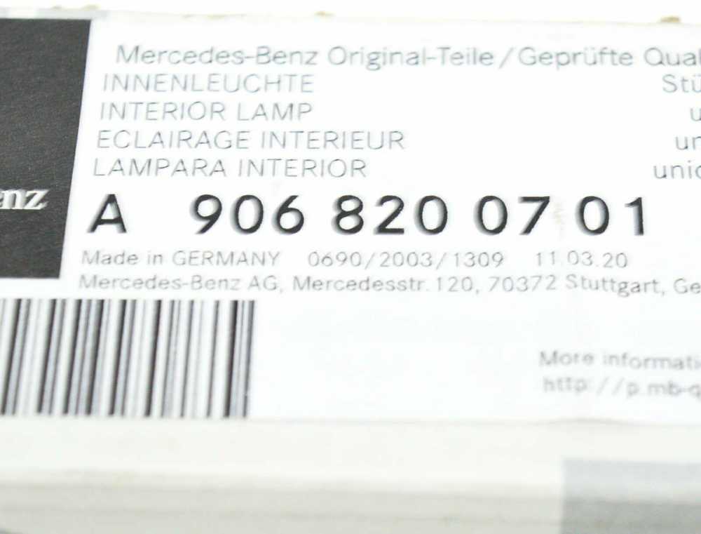 Mercedes-Benz Sprinter W906 Interjero lempa Stogo apšvietimas Originali A9068200701