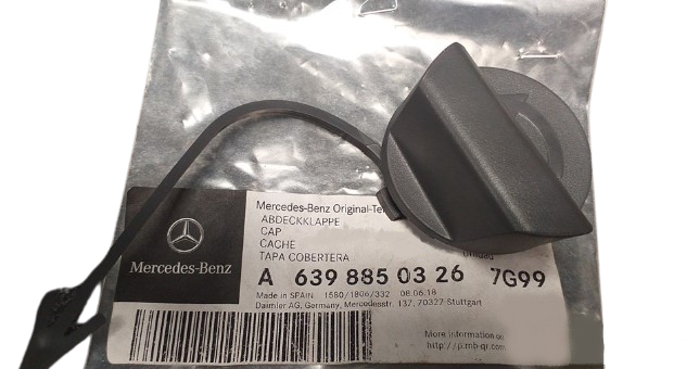 Mercedes-Benz W639 priekinio bamperio vilkimo kablio ausies dangtelis pilkos spalvos originalus A63988503267G99