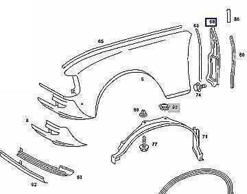 Mercedes-Benz W123 C123 S123 priekinio sparno pertvaros skydas dešinysis originalus A1238840235