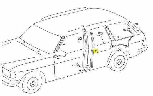 Mercedes Benz W123 S123 Centrinis Ramstis Originalus A12369003228323