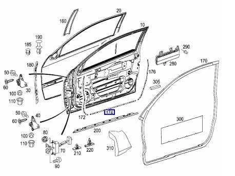 Mercedes-Benz W203 priekinių dešiniųjų durų apatinės apdailos bėgelis originalus A2037271235