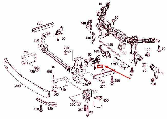 Mercedes-Benz W246 priekinio bamperio viršutinė atrama kairėje originali A2466210134