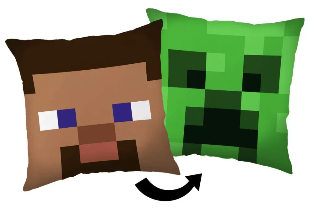 "Minecraft" dvipusė pagalvėlė - Steve/Creeper (40x40cm)