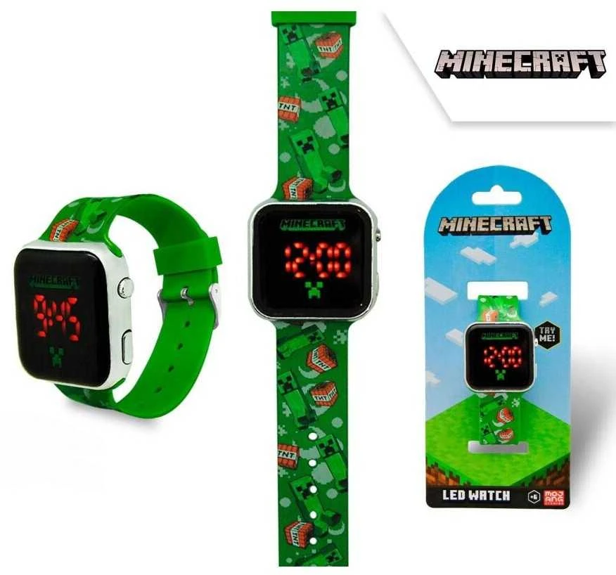 Kids Licensing Minecraft LED Laikrodis