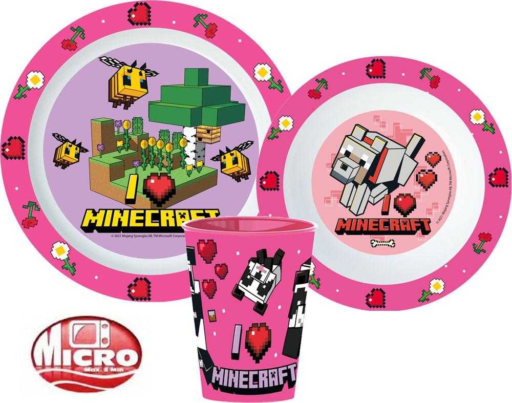Minecraft vakarienės rinkinys, mikroplastiko rinkinys, puodelis 260 ml