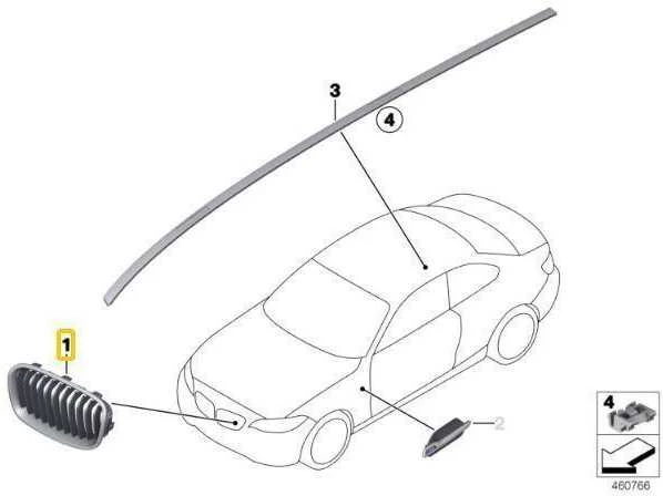 NAUJA OEM BMW 1 Serija F20 F21 2010-2015 Priekinė Radiatoriaus Inksto Sportinė Grotelė Dešinė