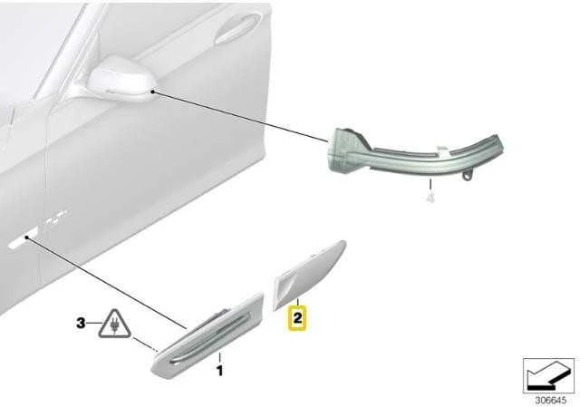 NAUJA OEM BMW 7 serija F01 F02 xDrive chromuota apdaila šoninio žibinto 09- DEŠINĖ