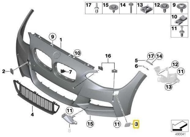 NAUJA OEM BMW F20 F20N F21 F21N Purkštuko dangtelis, paruoštas dažymui, dešinė 51118053830