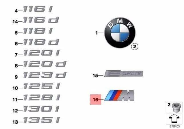 NAUJA OEM Originali BMW E82 Kupė M Performance Ženklelis Logo 51147898226