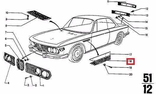 NAUJA OEM Originali BMW E9 Kupė Priekinė Sparnas Juodas GROTELĖ Dešinė 51131827278