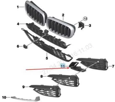 NAUJAS BMW X6 F16 PRIEKINIS M BAMPERIS DEŠINYSIS ORO KANALAS 51118058558 8058558 2016 OEM