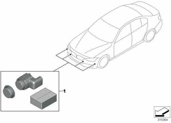 Naujas OEM BMW M3 F80 M4 F82 F83 Priekinis buferis PDC remonto rinkinys laikiklis 8066228