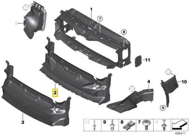 Naujas originalus BMW 4 serijos F32 F33 F36 radiatoriaus apatinis oro kanalas 7290609 OEM