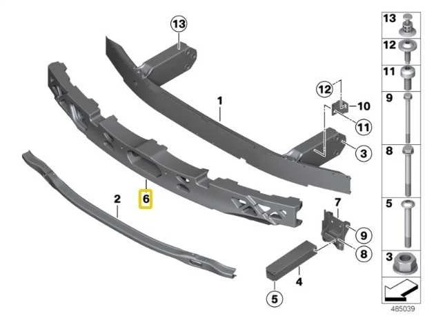 NAUJAS ORIGINALUS BMW 5 SERIJOS F07 GT EU PRIEKINIO BAMPERIO AMORTIZATORIUS 51117200743