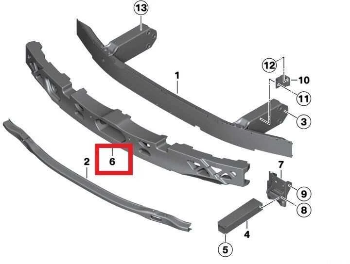 NAUJAS ORIGINALUS BMW 5 SERIJOS F07 GT EU PRIEKINIO BAMPERIO AMORTIZATORIUS 51117200743