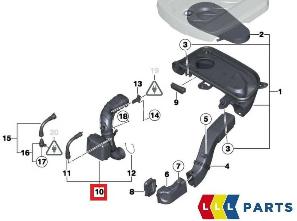 NAUJAS ORIGINALUS BMW 5 SERIJOS F10 F11 F07 1.8D 2.0D VARIKLIO ORO ĮSIURBIMO VAMZDIS 8512014