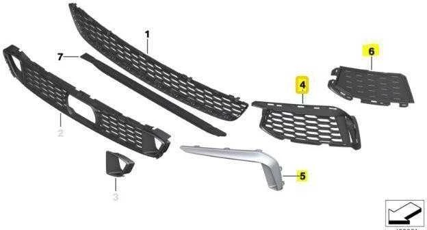 Naujas originalus BMW 5 serijos G30 G31 atviras grotelių kairysis oro įsiurbimas 8064963 OEM