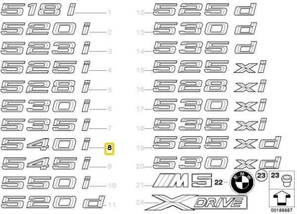 Naujas originalus BMW 540i E60 bagažinės ženklelis logotipas 7039789 OEM