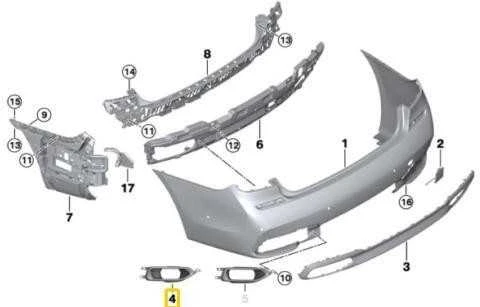 Naujas originalus BMW 7 serijos G11 G12 priekinis bamperio dangtis kairėje 8061185 OEM