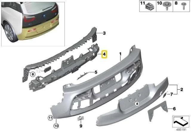 Naujas originalus BMW I3 Rex galinio bamperio apdailos dangtelio centrinis tvirtinimo laikiklis 7306903 OEM