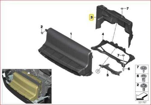 Naujas originalus BMW I3 serijos I01 2013-2018 priekinis centrinis oro kanalas 7255143 OEM