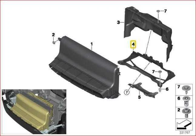 Naujas originalus BMW I3 serijos I01 oro kanalas centrinė apatinė dalis 7294627 OEM