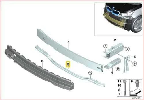 Naujas originalus BMW I3 serijos I01 priekinis apatinis laikiklis bamperis 7296853 OEM