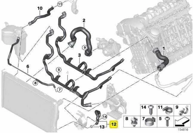 Naujas originalus BMW N55 N54 N54T variklio aušinimo žarna iš radiatoriaus į alyvos aušintuvą 7541143