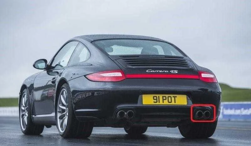 Naujas originalus PORSCHE 911 997 2-os kartos (09-12) galinis bamperis dešinysis išmetimo vamzdžio apdaila