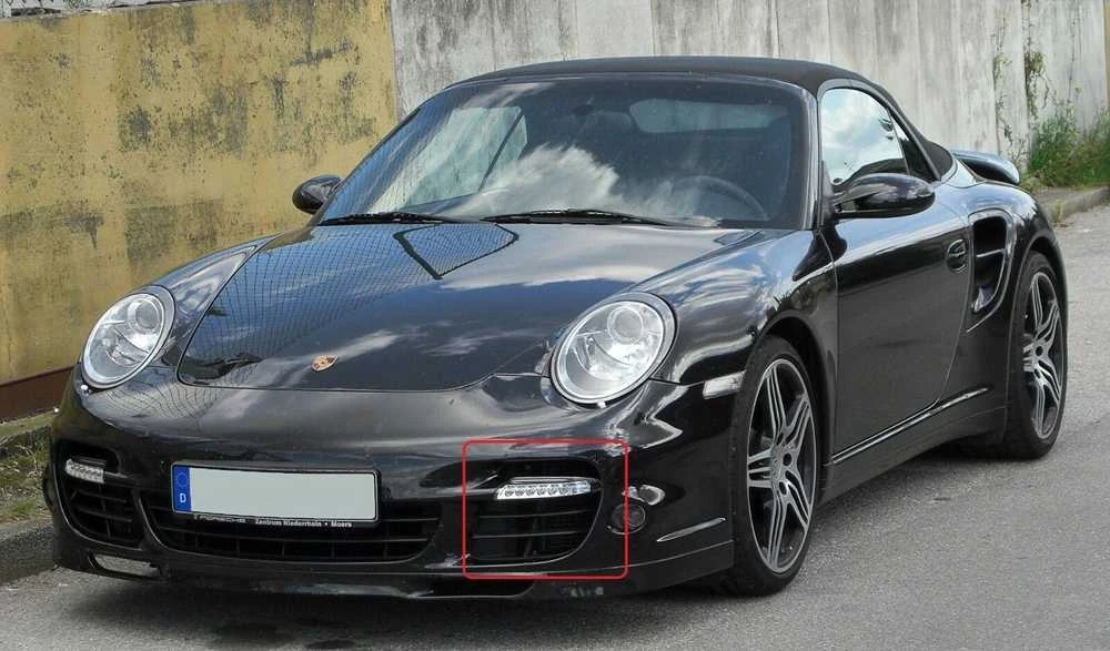 Naujas originalus PORSCHE 911 997 Turbo priekinis bamperis N/S kairysis groteles 9975055638101C OEM