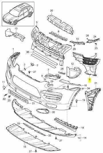 Naujas originalus Porsche Cayenne 11-18 priekinis dešinysis išorinis bamperio groteles 95850568220