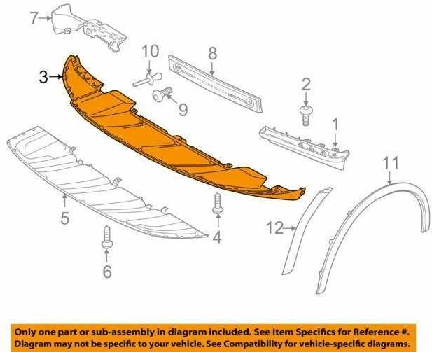 Naujas originalus PORSCHE Cayenne 958 (11-18) priekinis bamperio centrinis spoileris viršutinė dalis