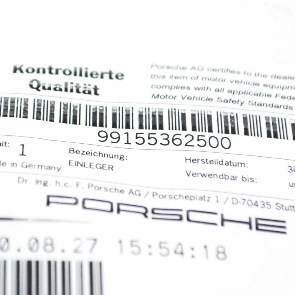 Naujas originalus "Porsche" įdėklas 99155362500 / 991-553-625-00 OEM