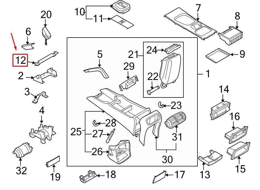 Naujas originalus Porsche konsolės galinis dangtelis 95555208300A03 / 955-552-083-00-A03 OEM