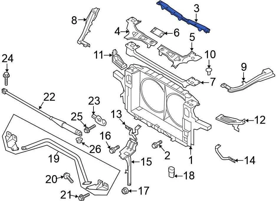 Nissan 370Z Viršutinė Šilumokaičio Palaikymo Skersinė Originalus 622901EA0A