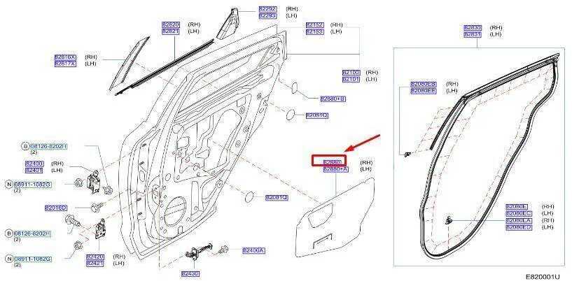 NISSAN JUKE F15 Galinės Dešinės Durų Sandarinimo Ekranas 828601KA0A NAUJAS ORIGINALUS