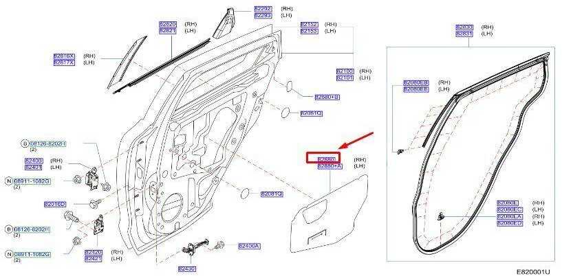 NISSAN JUKE F15 Galinės Dešinės Durų Sandarinimo Ekranas 828601KA0A NAUJAS ORIGINALUS