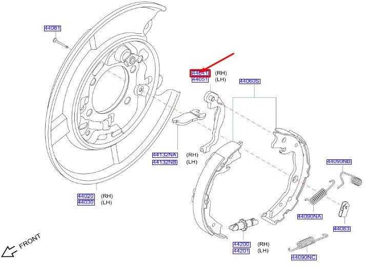 Nissan Juke Leaf Sentra Dešinės Stabdžių Svorio Rankena Originalus 44040CY001