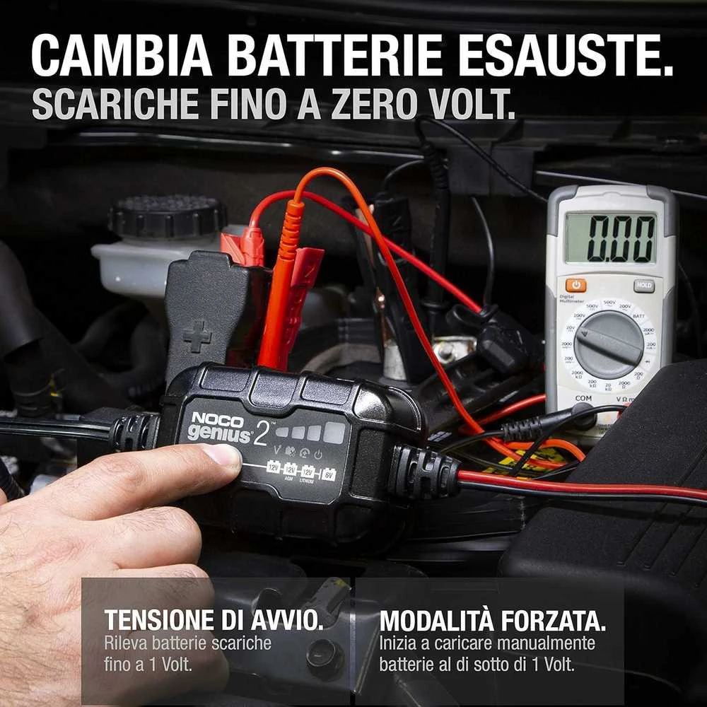 NOCO GENIUS2EU 2A akumuliatoriaus įkroviklis 6V ir 12V, palaikytojas ir desulfatorius