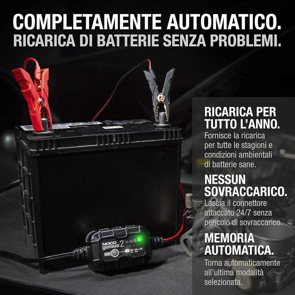 NOCO GENIUS2EU 2A akumuliatoriaus įkroviklis 6V ir 12V, palaikytojas ir desulfatorius
