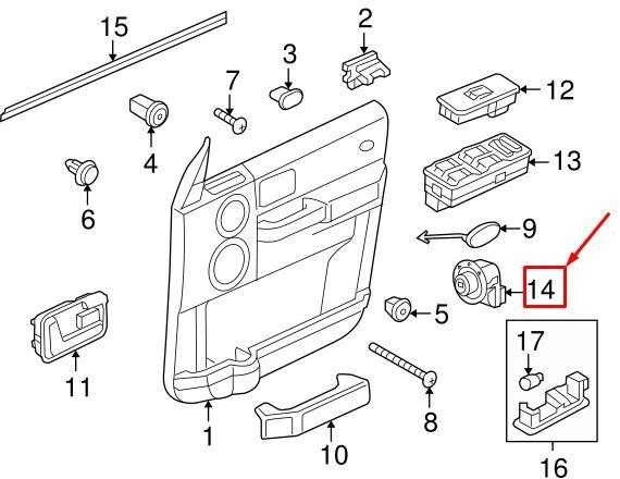 OEM LAND ROVER DISCOVERY 3 L319 DURŲ VEIDRODŽIO PERKRAUTI YUF500010PVJ ORIGINALUS