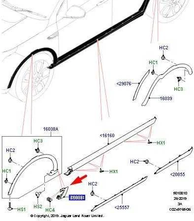 OEM LAND ROVER DISCOVERY SPORT L550 PRIEKINIŲ DEŠINIŲ ARCH MOLDING LR087815 ORIGINALUS