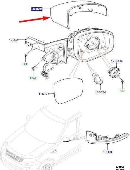 OEM LAND ROVER DISCOVERY V L462 PRIEKINI KAIRĖS DURŲ VEIDRODŽIO KAPOTĖLIS LR035092 ORIGINALUS