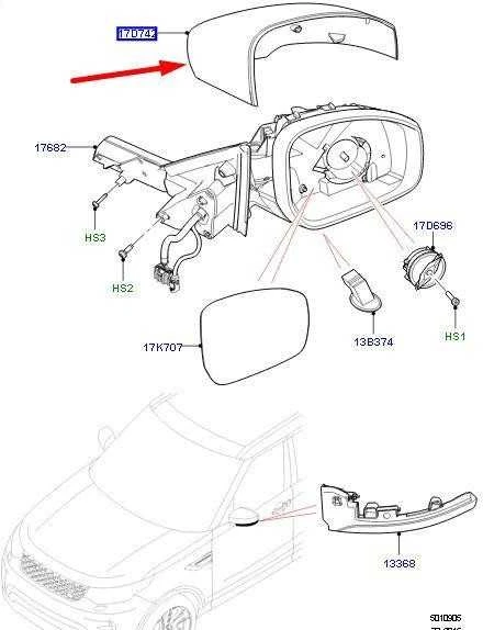 OEM LAND ROVER DISCOVERY V L462 PRIEKINI KAIRĖS DURŲ VEIDRODŽIO KAPOTĖLIS LR035092 ORIGINALUS
