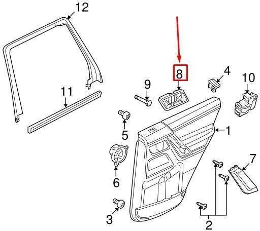OEM LAND ROVER FREELANDER LR2 L359 DEŠINIS GALINIS VIDINIS DURŲ RANKENĖLĖ LR002713 ORIGINALI