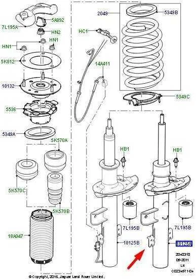 OEM LAND ROVER RANGE ROVER EVOQUE L538 GALINIS KAIRĖS PUSĖS AMORTIZATORIUS LR044681 ORIGINALUS