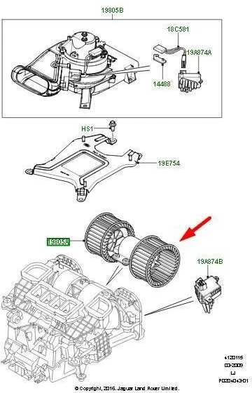 OEM LAND ROVER RANGE ROVER L322 ŠILDYMO VENTILIATORIUS JNB000060 ORIGINALUS