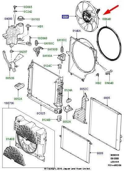 OEM LAND ROVER RANGE ROVER L322 VARIKLIO DIFUZORIUS VENTILIATORIUS LR025955 ORIGINALUS