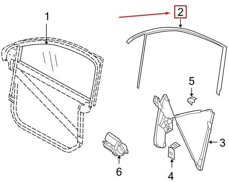 OEM PORSCHE CAYENNE 9PA PRIEKINIŲ DEŠINIŲ LANGŲ VADOVO KANALAS 95553143201 ORIGINALUS
