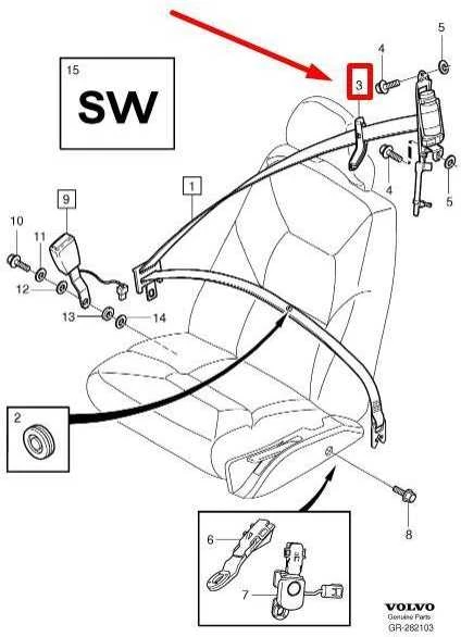 OEM VOLVO S60 MK1 PRIEKINIŲ KAIRĖS SĖDYNĖS DIRŽO PASIRINKIMO VARTAI LHD 39873712 NAUJA